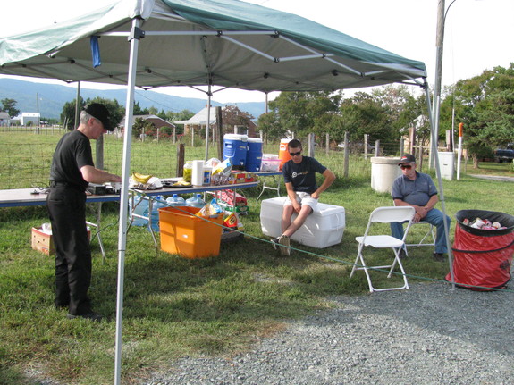 Image of ham radio operators at rest stop