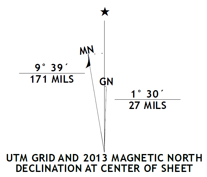 Magnetic declination from topo map